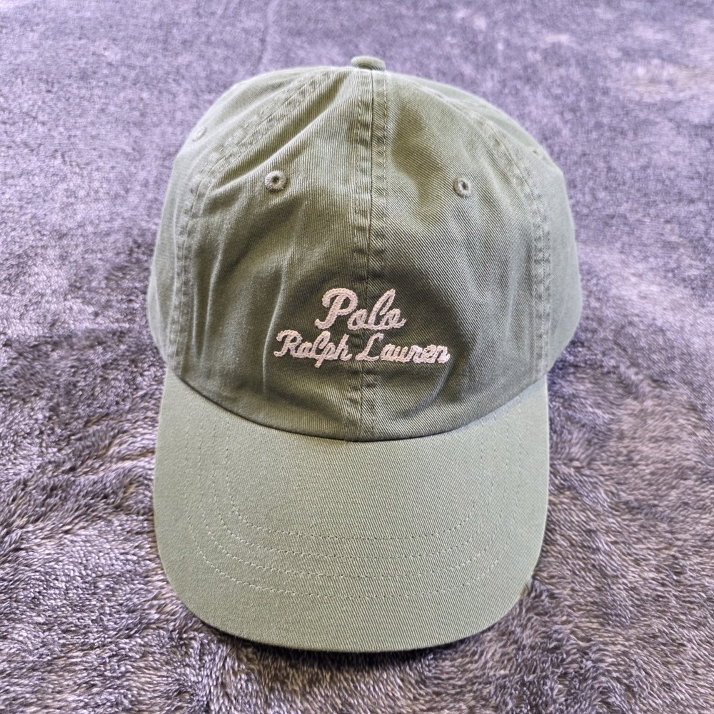 Polo Ralph Lauren Chain Stitch Logo Embroidered Ball Cap Hat OS Script Spellout